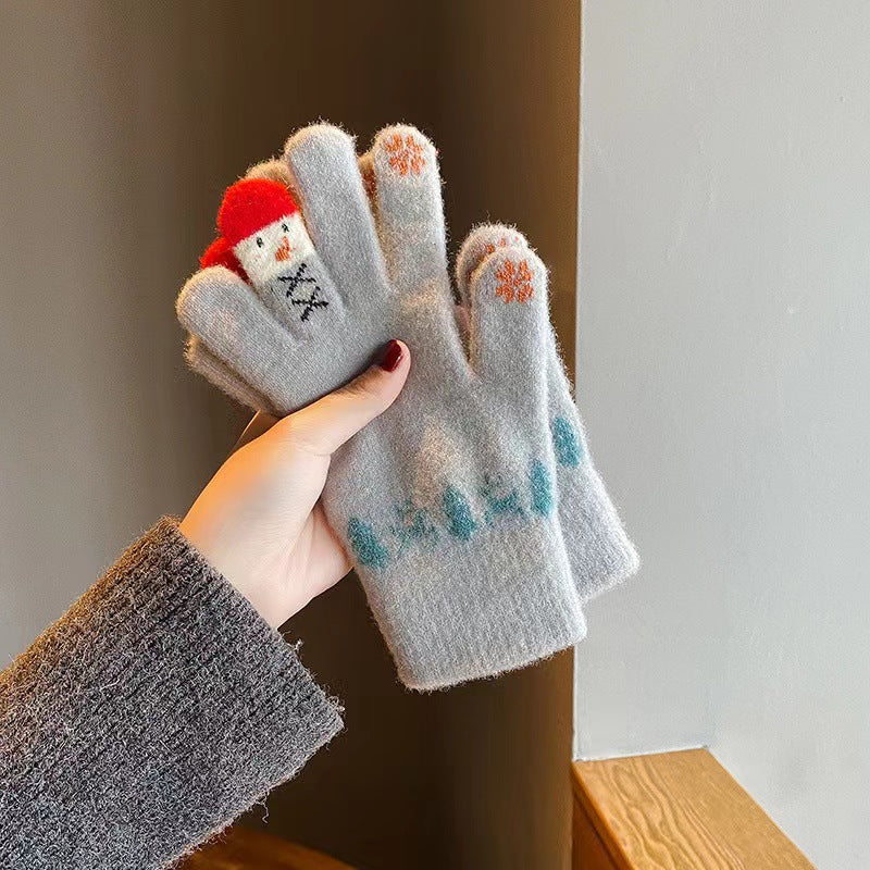 Cute Cartoon Thicken Plush Warm Knit Gloves 6W6GLO109