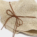Bow Knot Hollow Crochet Straw Bucket Hat 8BK6HAT178L