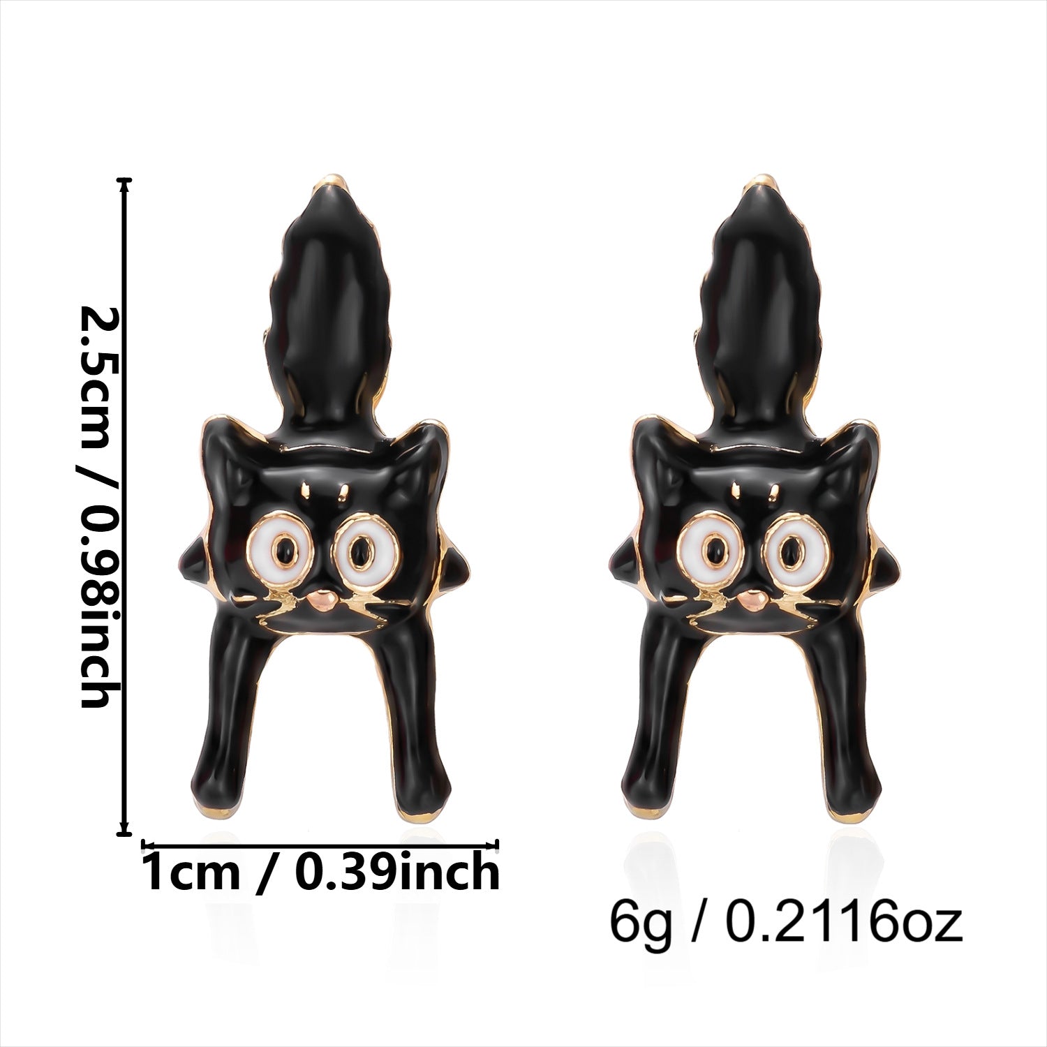 Cute Ghost Gold Plated Halloween Stud Earrings 6W6JER545
