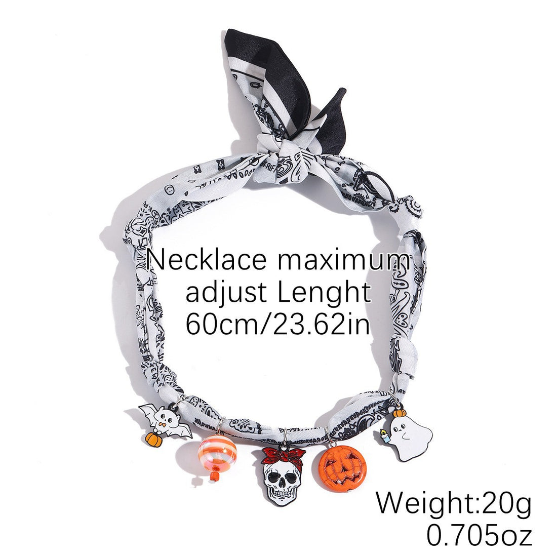 Halloween Skull Pumpkin Pendant Scarf Necklace DP25G427