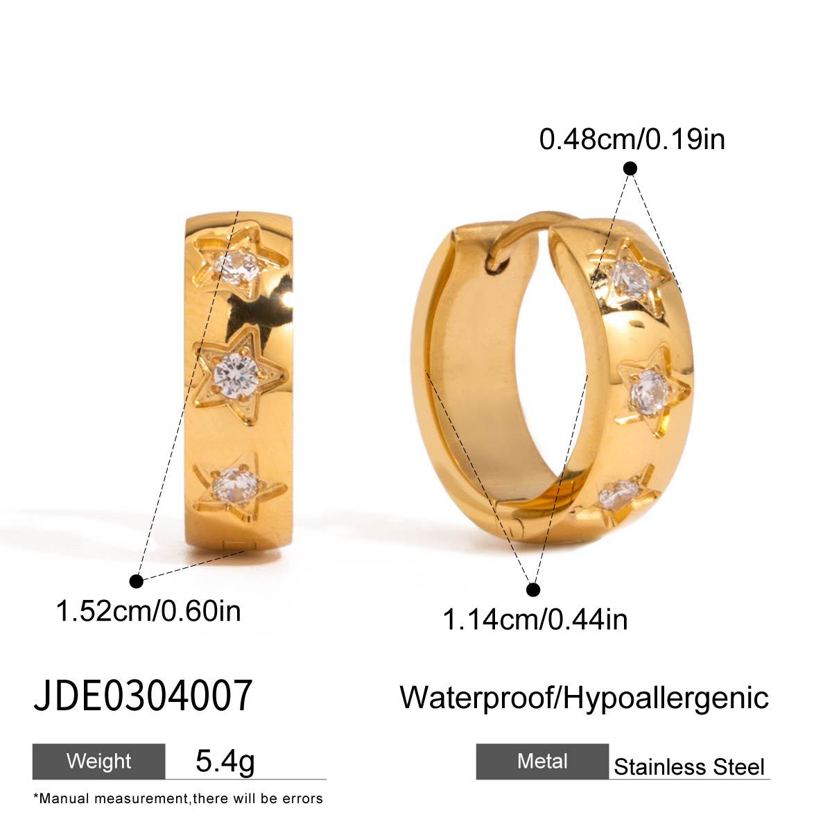 Star Shape Rhinestone Hoop Earrings - DippedShop Wholesale - #1475