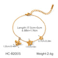 Fashion Gold Plated Rhinestone Flower Chain Bracelet 6W6JBR355