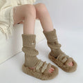 Trendy Metal Accent Ribbed Calf Warmer Socks 6W8FSO876
