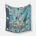 Fashion Abstract Print Versatile Square Silk Scarf 8BW6NSI14