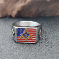 Vintage USA Flag Polished Surface Ring 8ZA6JRG204T