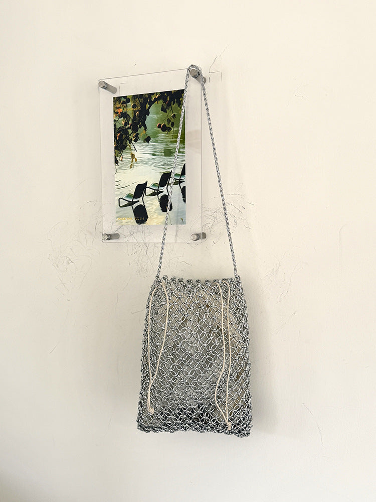 Mini Hand Woven Hollow Square Crossbody Bag 8CW6BBG528L