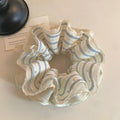 Stripe Rhinestone Double Layer Fabric Hair Scrunchie MK2BLW6W6HSR09