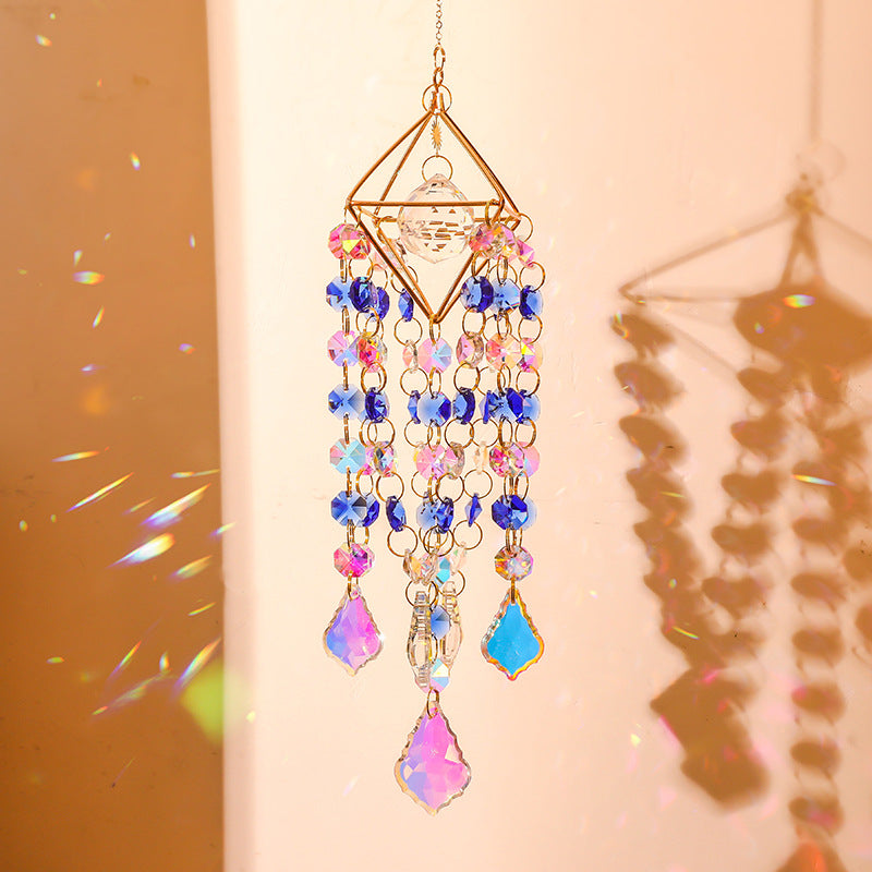 Geometric Frame Crystal Chain Tassel Hanging Suncatchers MK2CZAS6H7HLS67