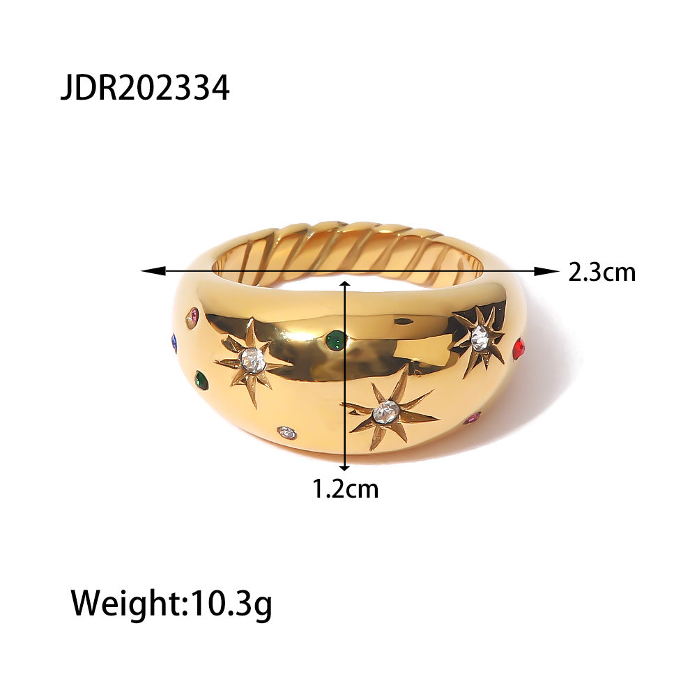 Hollow Cubic Zirconia Ring - DippedShop Wholesale - #0515