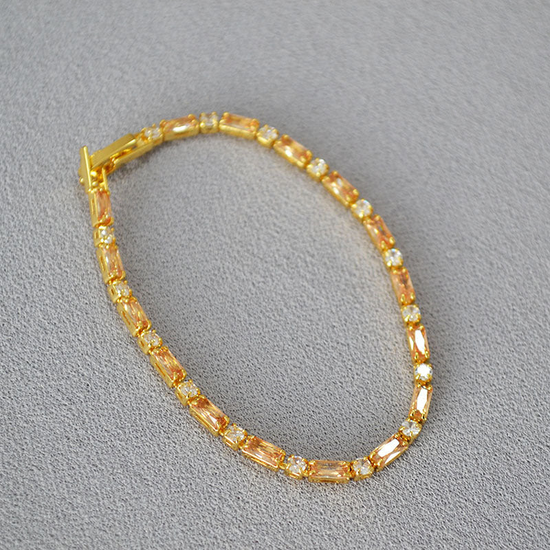 Fashion Color Contrast Cubic Zirconia Tennis Bracelet 6W6JBR471