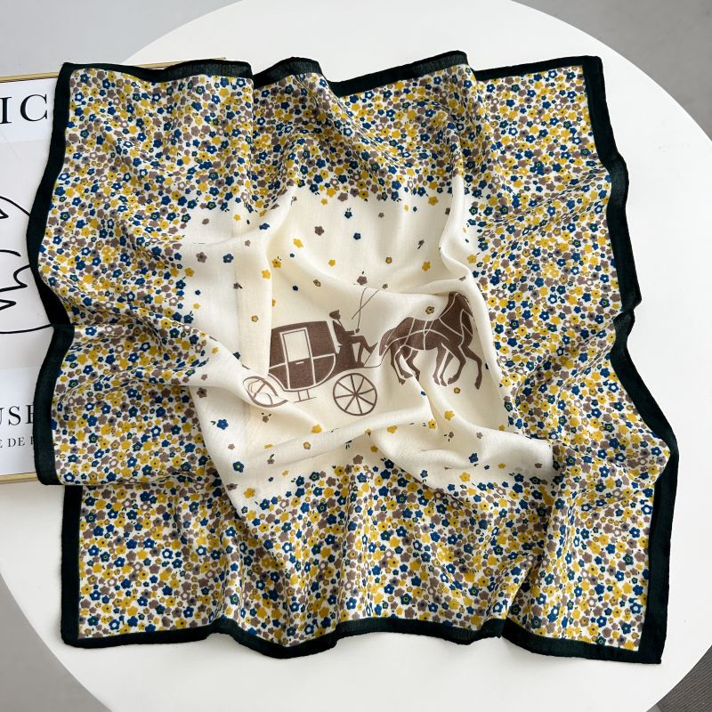 Floral Silk Square Scarf - DippedShop Wholesale - #3715