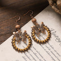Geometric Wooden Dangle Earrings - DippedShop Wholesale - #6563