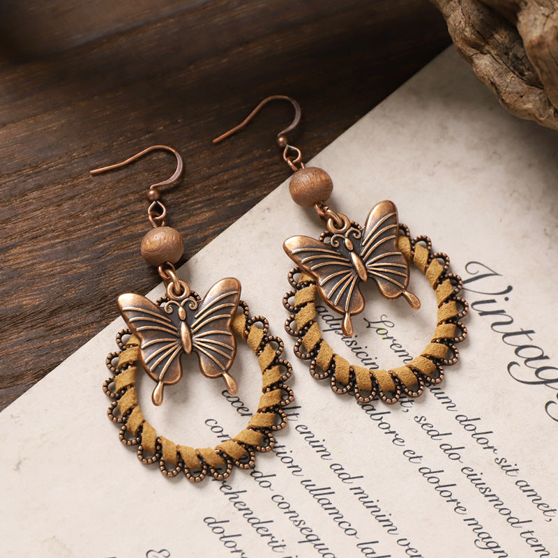 Geometric Wooden Dangle Earrings - DippedShop Wholesale - #6563