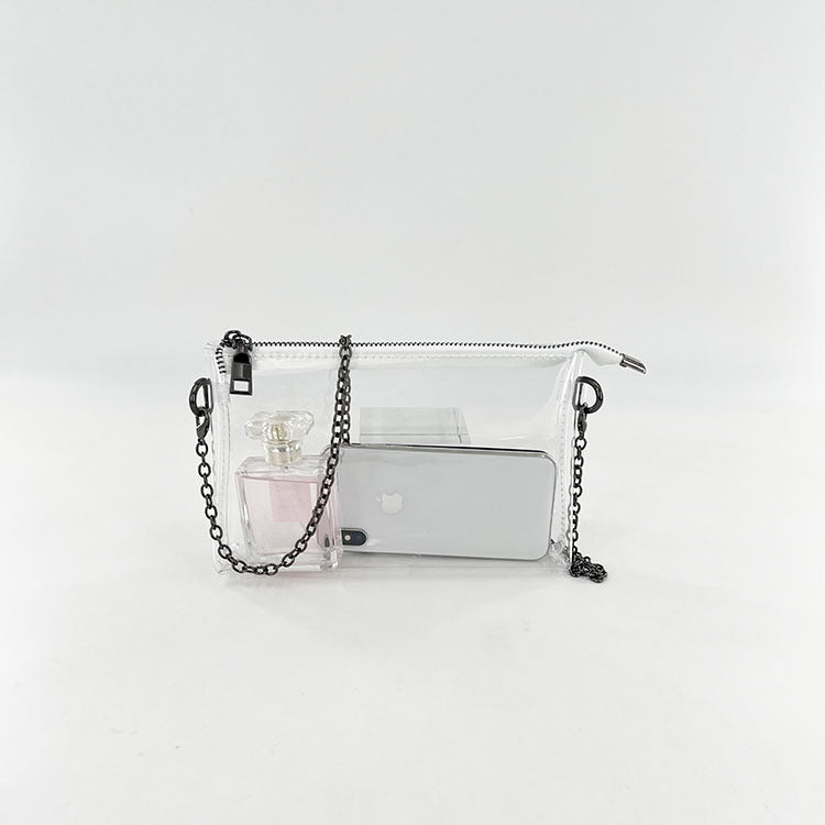 Jelly Transparent Chain Strap Crossbody Bag 6W10BBG1957