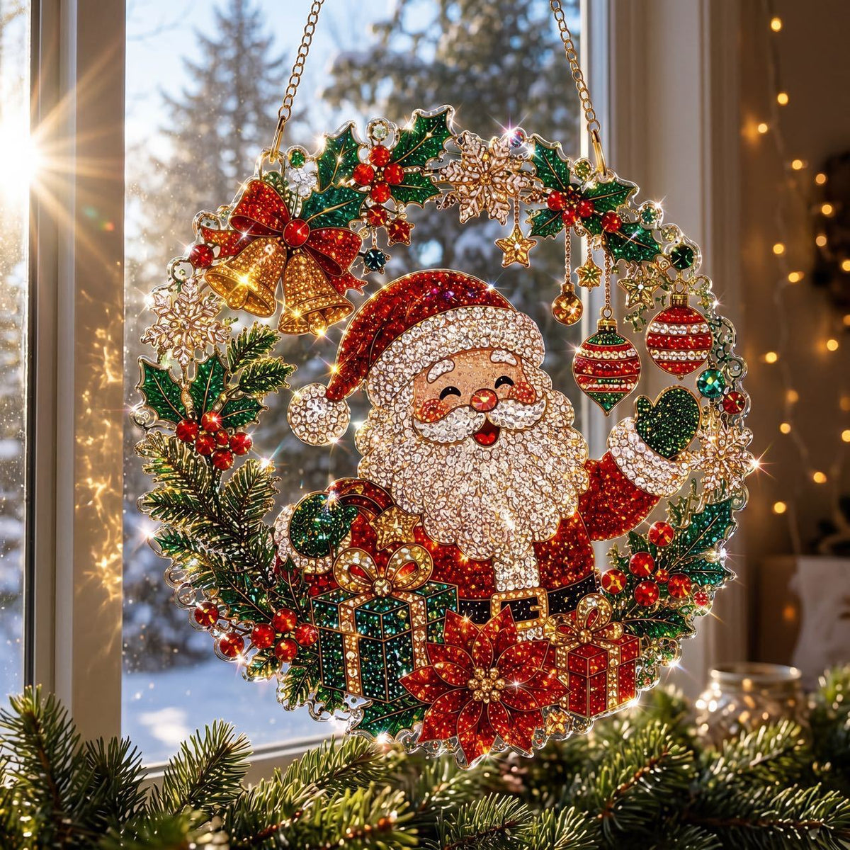 Sparkly Christmas Tree Diamond Painting Suncatcher 6H7HLS144