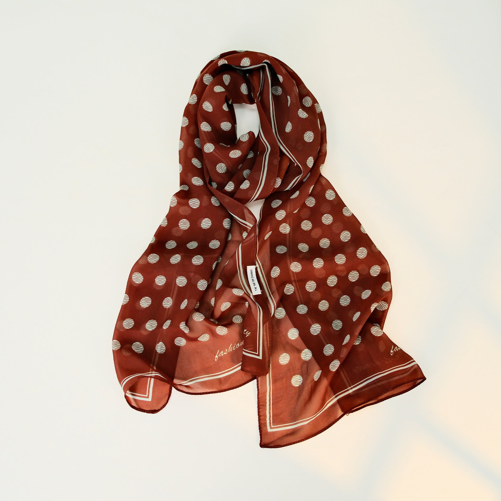 Chic Color Block Polka Dots Silk Scarf 6W6NSI256