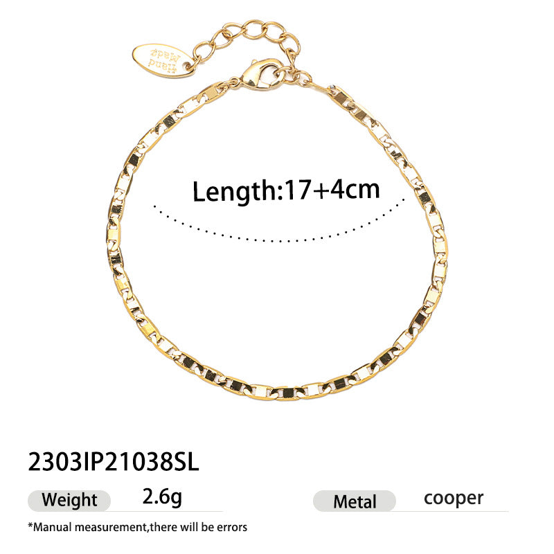 Minimalist Gold Snake Chain Bracelet - DippedShop Wholesale - #7571
