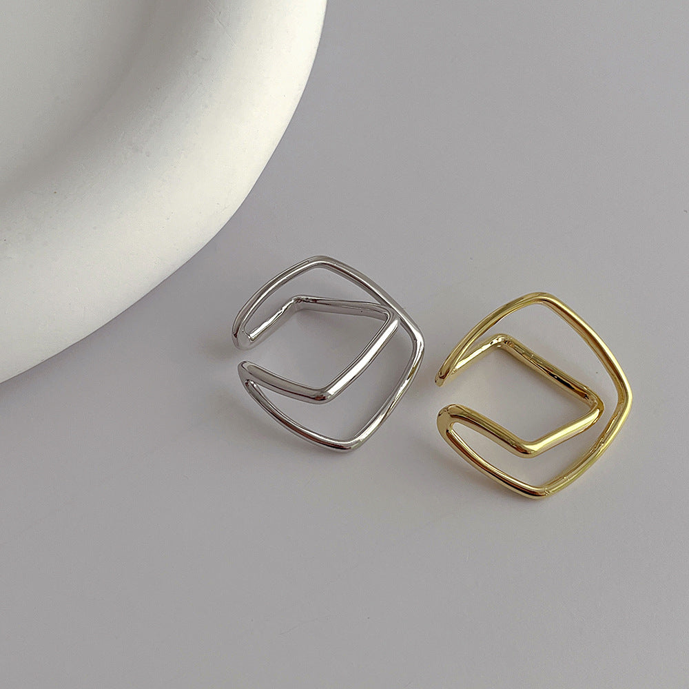 Simple Irregular LIne Metal Clip Earrings DPJE1821