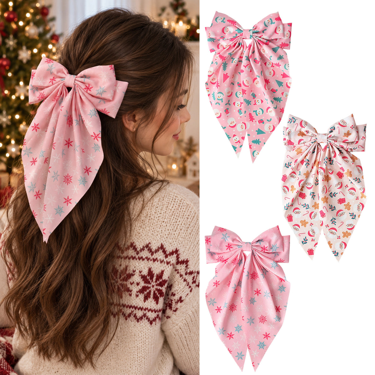 Christmas Snowflake Hair Scrunchie - DippedShop Wholesale - #4595