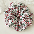 Striped Ribbon Print Christmas Satin Scrunchies 6W6HSR412