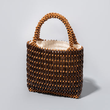 Wooden Bead Woven Handbags DPFB0606