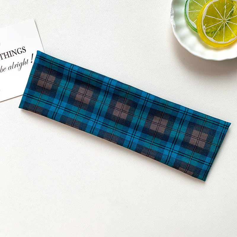 Retro Plaid Elastic Headband - DippedShop Wholesale - #9171