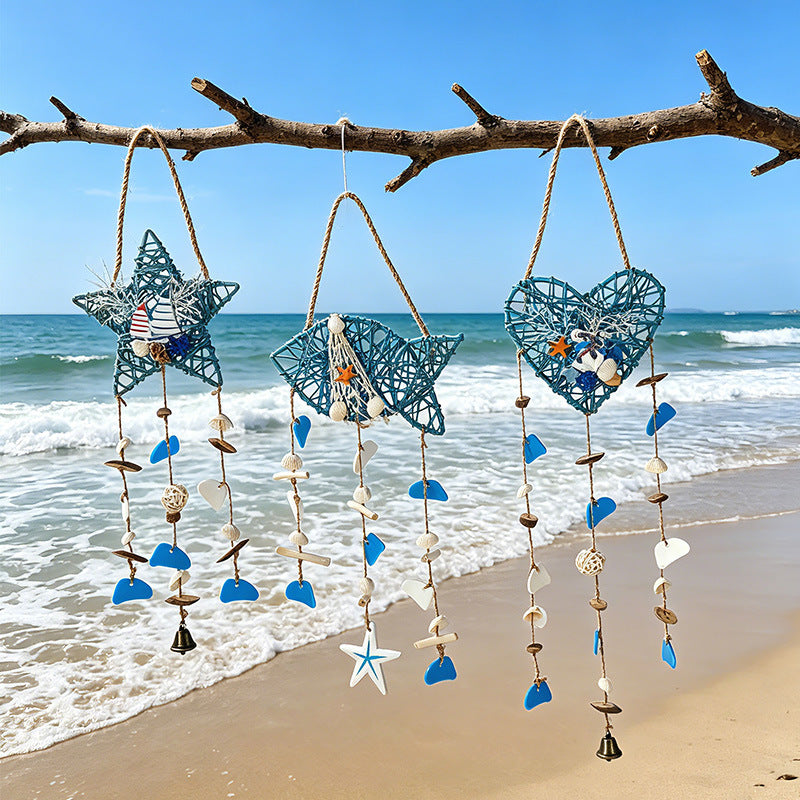 Handmade Crochet Rattan Fish Hanging Wind Chime 6H7HLS218