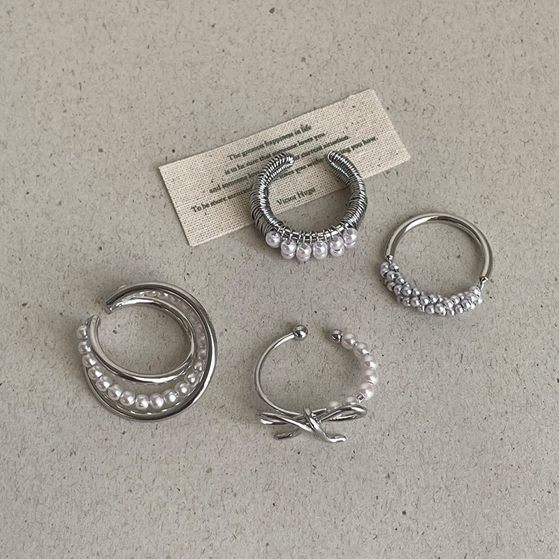 Layered Wrapped Pearl Ring - DippedShop Wholesale - #5987