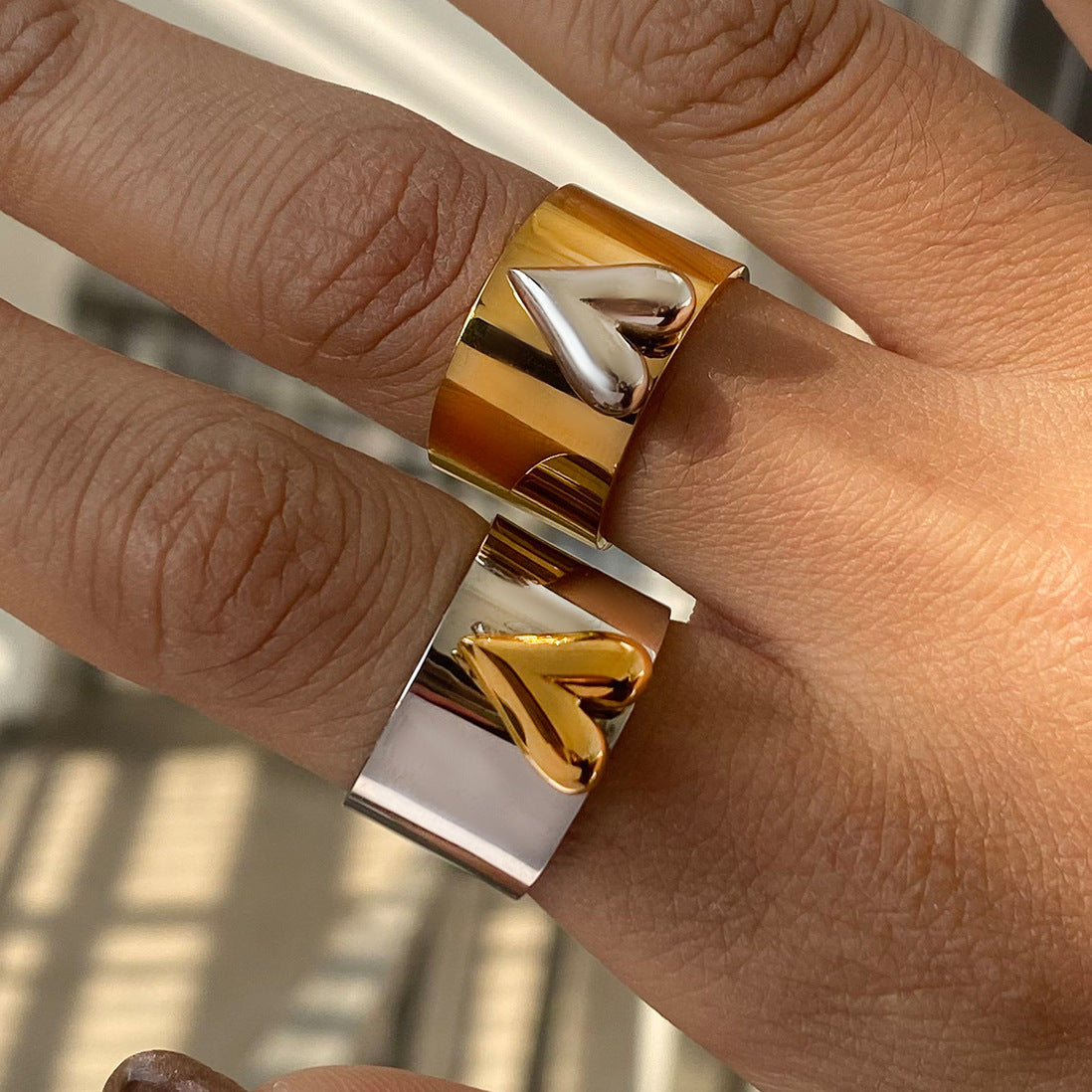 Love Color Block Adjustable Rings DP25A724
