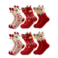 3D Ear Christmas Reindeer Crew Socks 6W8FSO907