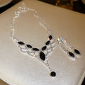 Stylish Rhinestones Tassel Choker Necklace 6W6JNC978