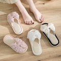 Linen Bowknot Slide Slippers - DippedShop Wholesale - #0563