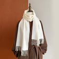 Solid Color Fringe Scarf - DippedShop Wholesale - #5795