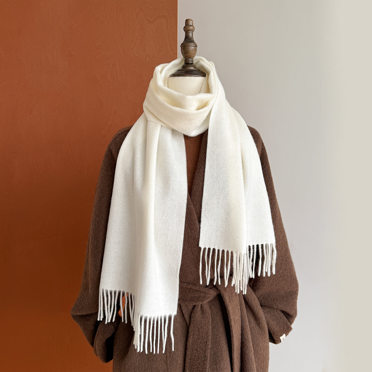 Solid Color Fringe Scarf - DippedShop Wholesale - #5795