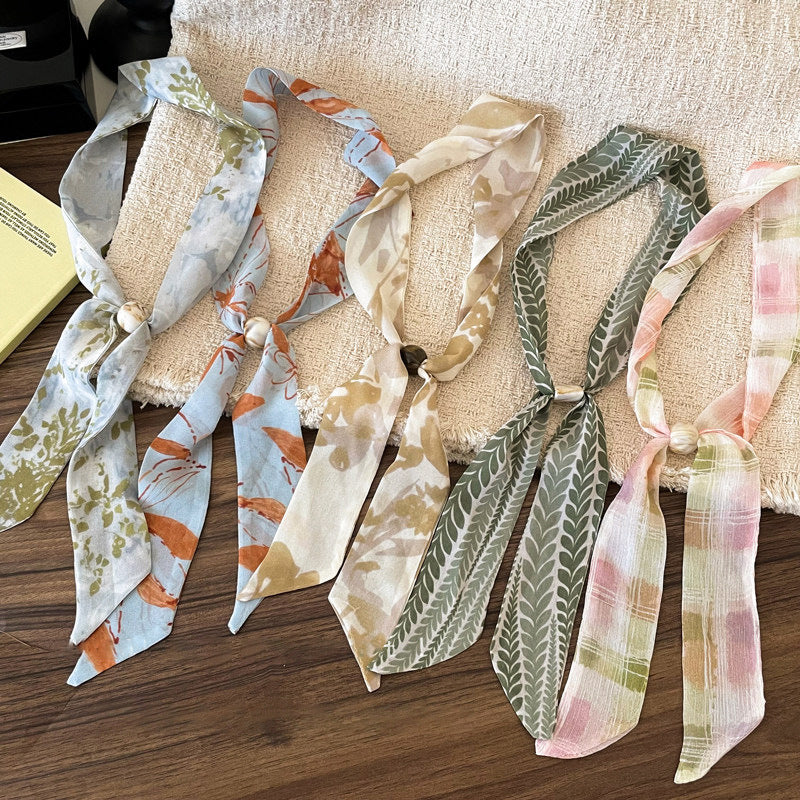 Floral Beaded Silk Scarf - DippedShop Wholesale - #9475
