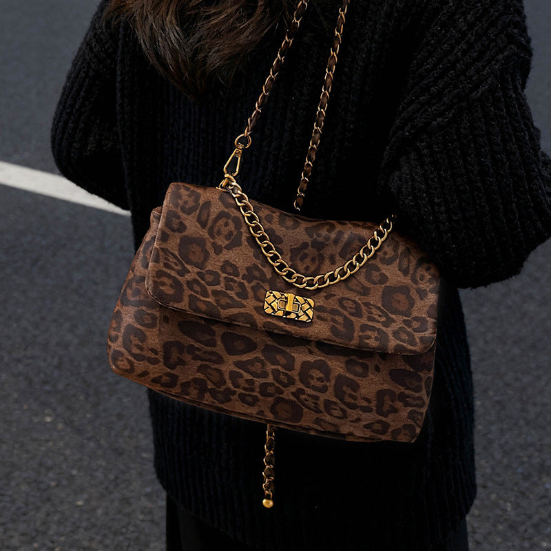 Vintage Leopard Print Square Crossbody Bag 6W10BBG2355