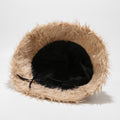 Fluffy Thick Warm Solid Color Winter Bucket Hat 6W6HAT533