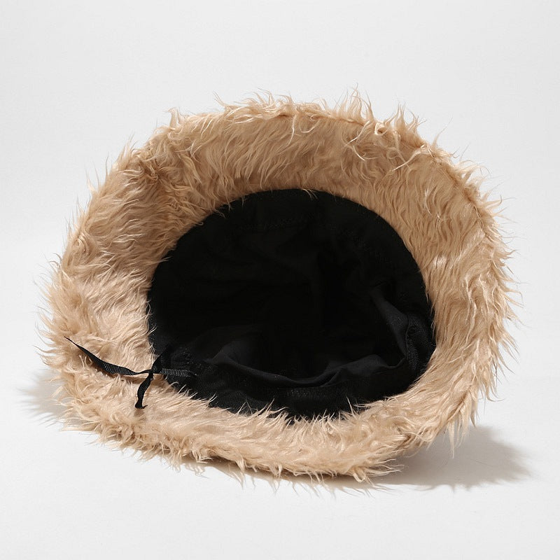 Fluffy Thick Warm Solid Color Winter Bucket Hat 6W6HAT533