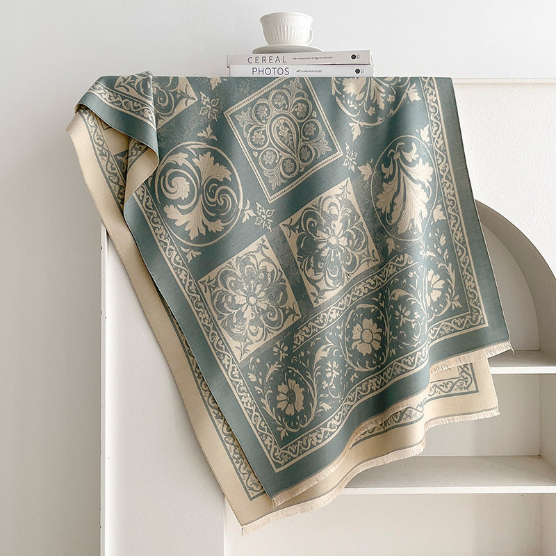 Jacquard Tassel Shawl Scarf - DippedShop Wholesale - #6019