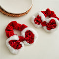Cute Red Sequins Bowknot Velet Hair Scrunchie 6W6HSR436