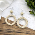 Rattan Dangle Earrings Beach - DippedShop Wholesale - #3267