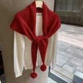 Knit Pom-Pom Shawl - DippedShop Wholesale - #2467