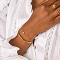 Simple Gold Plated Star Flower Chain Bracelet 6W6JBR530