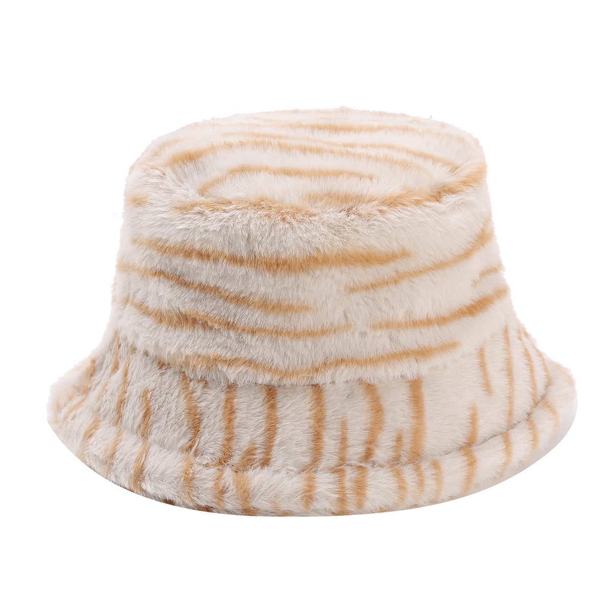 Trendy Zebra Print Color Block Warm Bucket Hat 6W6HAT815