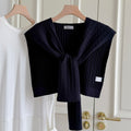 Trendy Cable Knit Solid Color Sweater Shawl 6W6NSC54