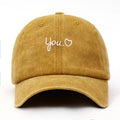 Vintage Washed Letter Heart Embroidery Baseball Cap MK2BW6W6HAT89