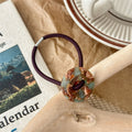 Trendy Tortoise Shell Acrylic Button Hair Tie MK2BW6W6HHT06