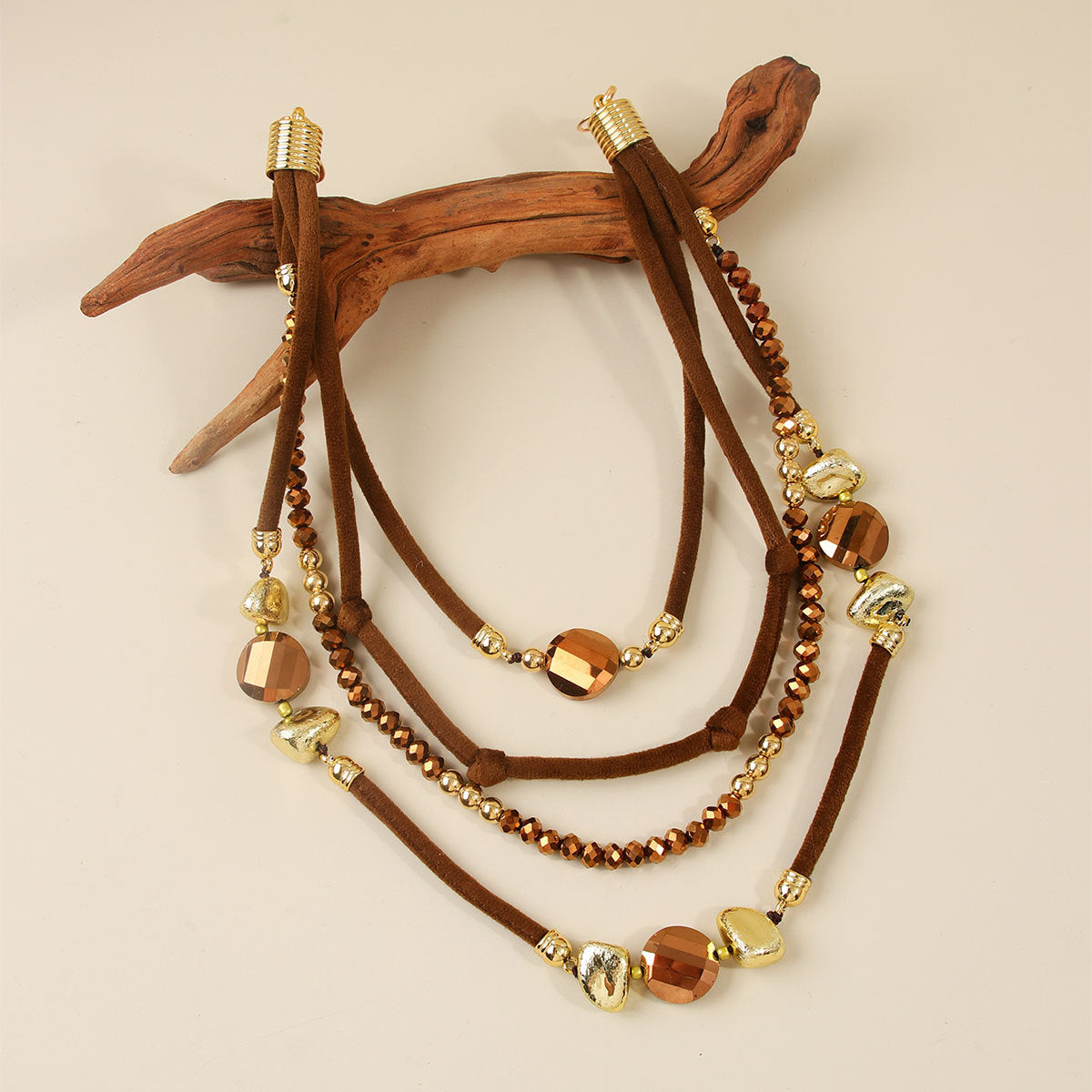 Vintage Multi Layer Beaded Rope Braided Necklace 6W6JNC661