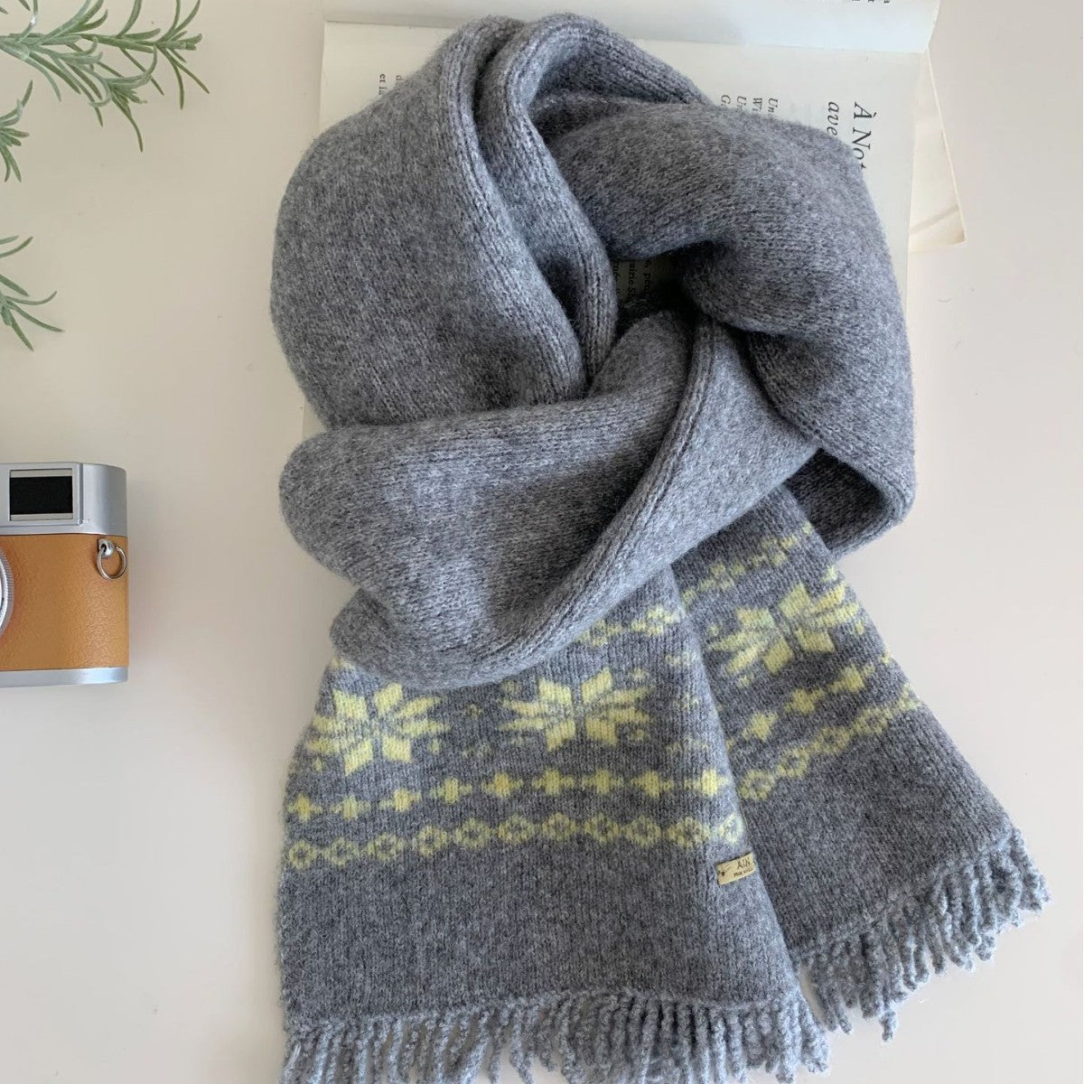 Fair Isle Knit Scarf - DippedShop Wholesale - #7763