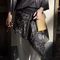 Vintage Floral Print Layered Tie Side Wrap Skirt 6W1SL38